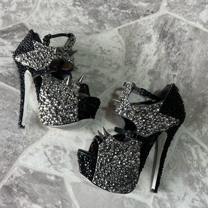 Rhinestoned Platform Heels
